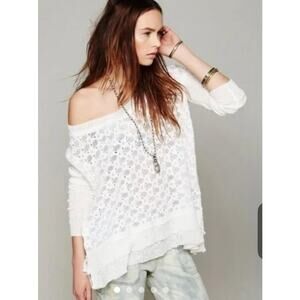 Free People Ivory Crocheted Top / Sweater, Women's Size XS